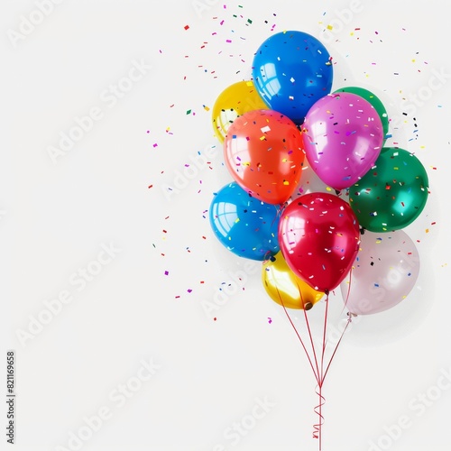 balloon white background anniversary celebration with big copy space for advertising photo