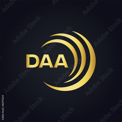 DAA logo. D A A design. White DAA letter. DAA, D A A letter logo design. D A A letter logo design in FIVE, FOUR, THREE, style. letter logo set in one artboard. D A A letter logo vector design.	
