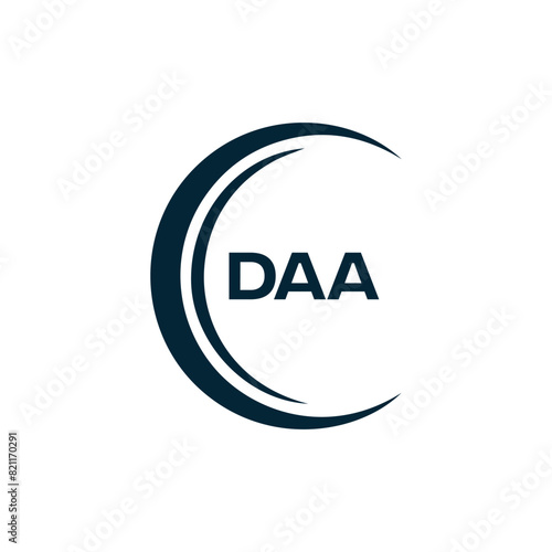 DAA logo. D A A design. White DAA letter. DAA, D A A letter logo design. D A A letter logo design in FIVE, FOUR, THREE, style. letter logo set in one artboard. D A A letter logo vector design.	
