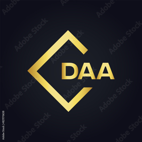 DAA logo. D A A design. White DAA letter. DAA, D A A letter logo design. D A A letter logo design in FIVE, FOUR, THREE, style. letter logo set in one artboard. D A A letter logo vector design.	
