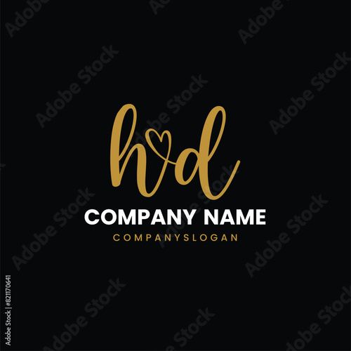 Letter HD initial logo design