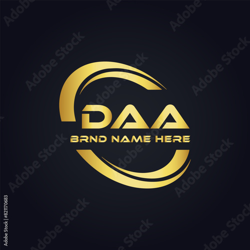 DAA logo. D A A design. White DAA letter. DAA, D A A letter logo design. D A A letter logo design in FIVE, FOUR, THREE, style. letter logo set in one artboard. D A A letter logo vector design.	
