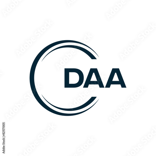 DAA logo. D A A design. White DAA letter. DAA, D A A letter logo design. D A A letter logo design in FIVE, FOUR, THREE, style. letter logo set in one artboard. D A A letter logo vector design.	
