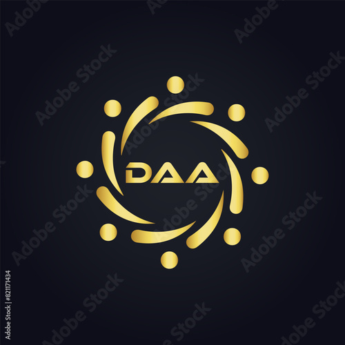 DAA logo. D A A design. White DAA letter. DAA, D A A letter logo design. D A A letter logo design in FIVE, FOUR, THREE, style. letter logo set in one artboard. D A A letter logo vector design.	
