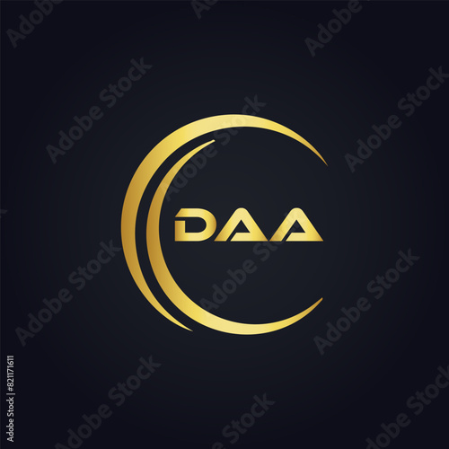 DAA logo. D A A design. White DAA letter. DAA, D A A letter logo design. D A A letter logo design in FIVE, FOUR, THREE, style. letter logo set in one artboard. D A A letter logo vector design.	
