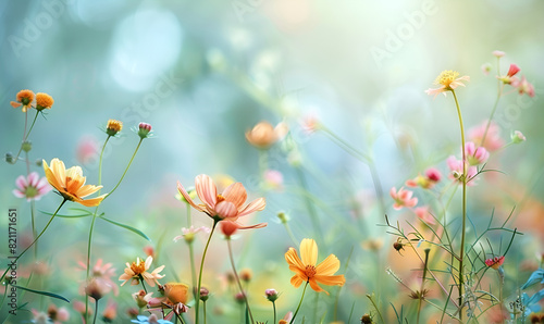 wildflowers planted on a summer or autumn nature background