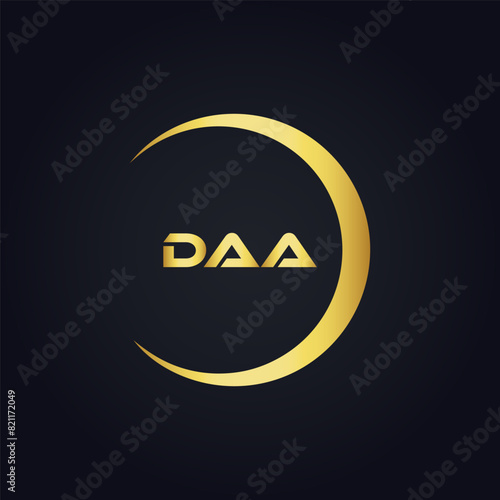 DAA logo. D A A design. White DAA letter. DAA, D A A letter logo design. D A A letter logo design in FIVE, FOUR, THREE, style. letter logo set in one artboard. D A A letter logo vector design.	
