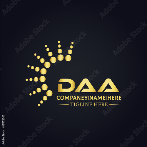 DAA logo. D A A design. White DAA letter. DAA, D A A letter logo design. D A A letter logo design in FIVE, FOUR, THREE, style. letter logo set in one artboard. D A A letter logo vector design.	
