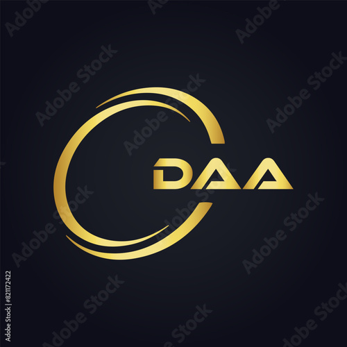 DAA logo. D A A design. White DAA letter. DAA, D A A letter logo design. D A A letter logo design in FIVE, FOUR, THREE, style. letter logo set in one artboard. D A A letter logo vector design.	
