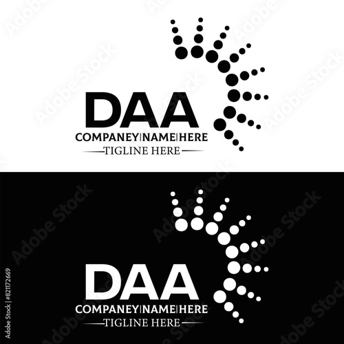 DAA logo. D A A design. White DAA letter. DAA, D A A letter logo design. D A A letter logo design in FIVE, FOUR, THREE, style. letter logo set in one artboard. D A A letter logo vector design.	
