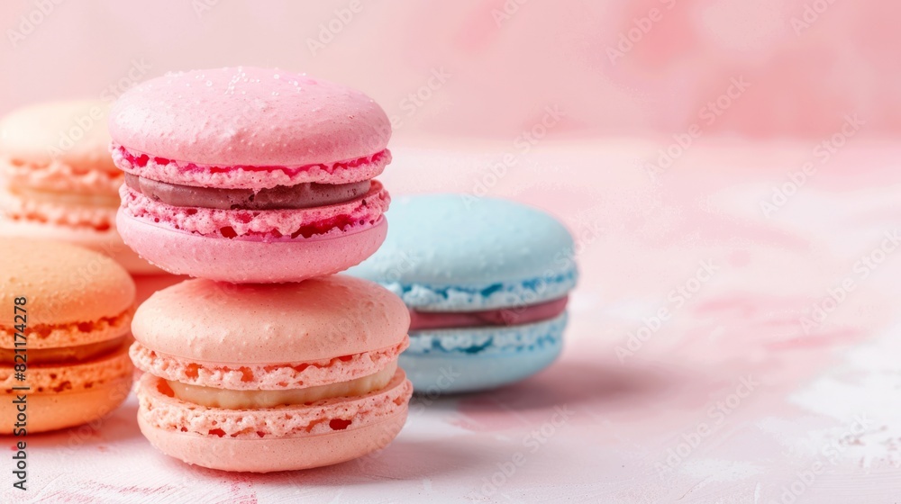 simple, neutral background to highlight the vibrant colors of the macarons generative ai simple, neutral background to highlight the vibrant colors of the macarons generative ai