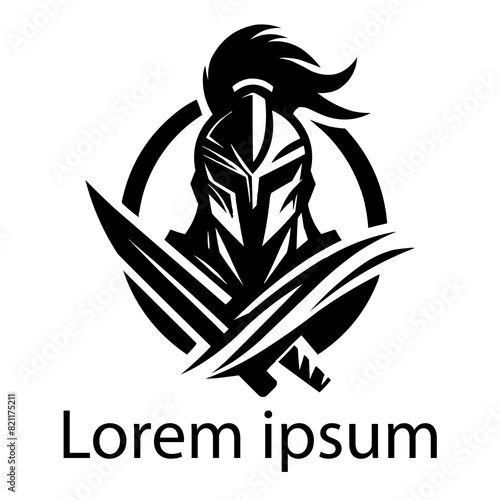 A black warrior logo on white background