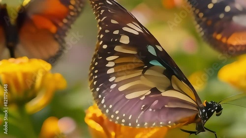 Butterfly on a flower footage photo
