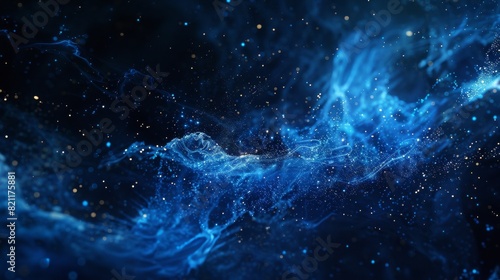 Ethereal blue waves abstract background in high definition photo