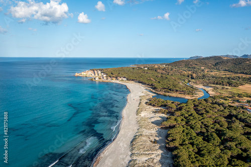 Aerial View of Santa Lucia, Siniscola, Province of Nuoro, Sardinia 