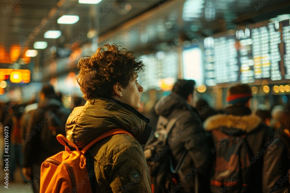 The concept of a person preparing to travel abroad and immigrating The concept of a person preparing to travel abroad and immigrating