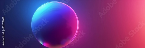 Vibrant Neon Sphere for Futuristic Banners Generative AI