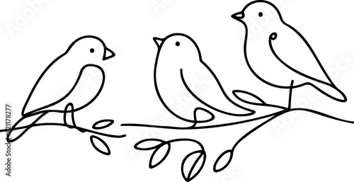 Continuous one line drawing birds. Minimalist bird, outline design