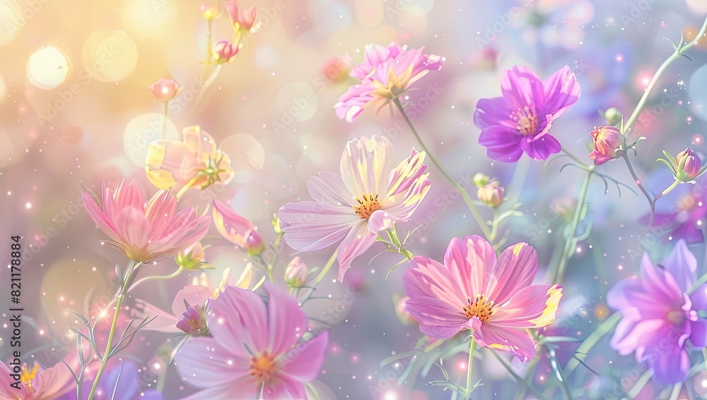 Delicate Pastel Flowers in Bloom Delicate Pastel Flowers in Bloom