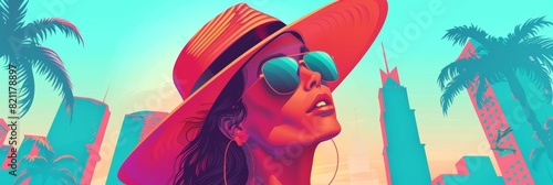 Vibrant Cityscapes and Beach Scenes for Summer Posters Generative AI