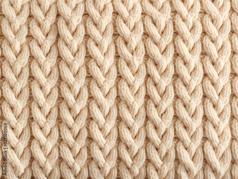 Soft texture pattern of knitted fabric in neutral tones, perfect for cozy and warm design elements and backgrounds