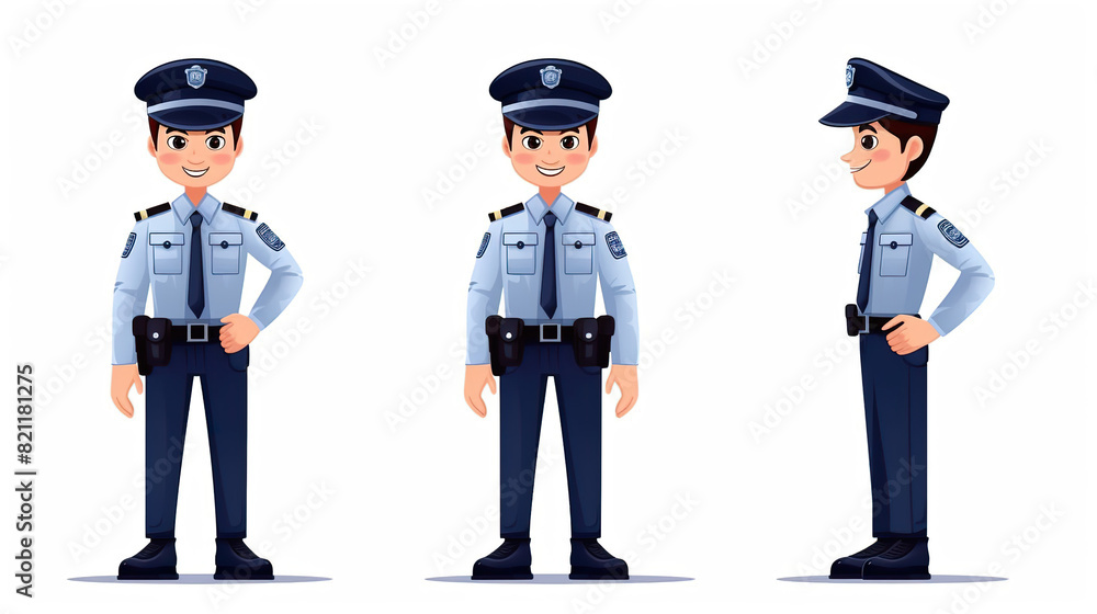 lone police officer on a stark white background lone police officer on a stark white background