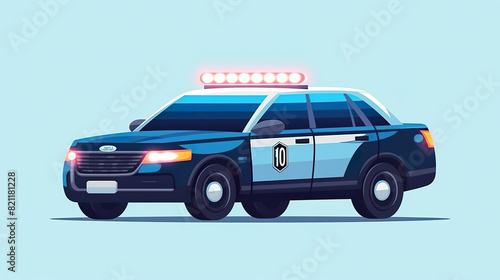 police vehicle solitary on a white background
