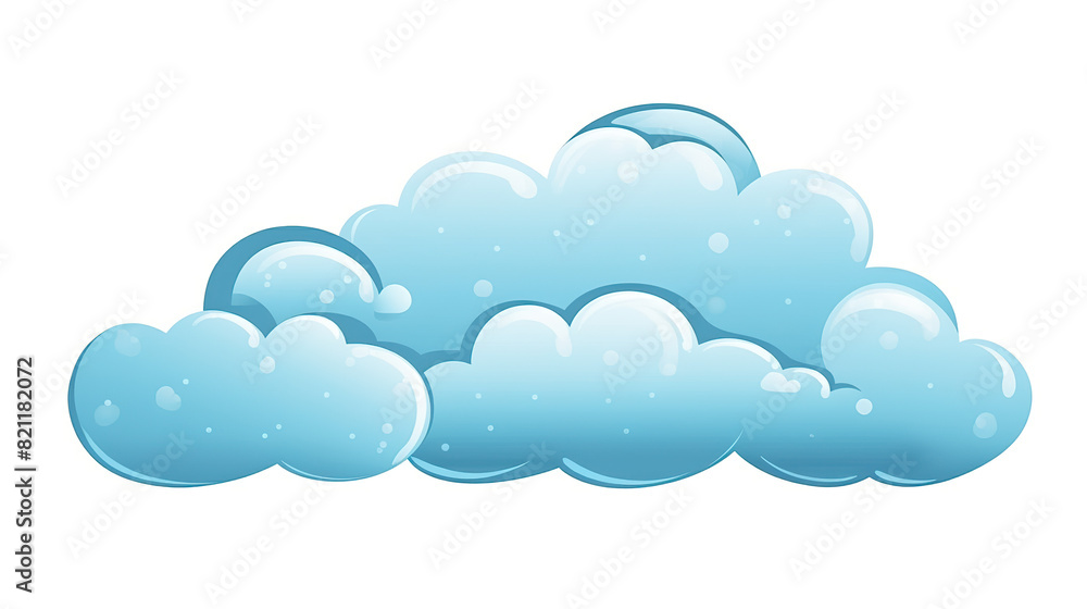 Isolated rainy cloud against a stark white background Isolated rainy cloud against a stark white background