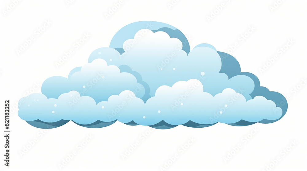 Isolated rainy cloud against a stark white background Isolated rainy cloud against a stark white background