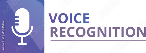 Modern voice recognition concept logo with microphone icon and artificial intelligence technology design for branding and communication