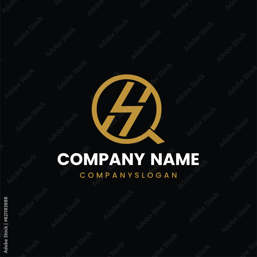 Fototapeta premium Letter HQ initial logo design