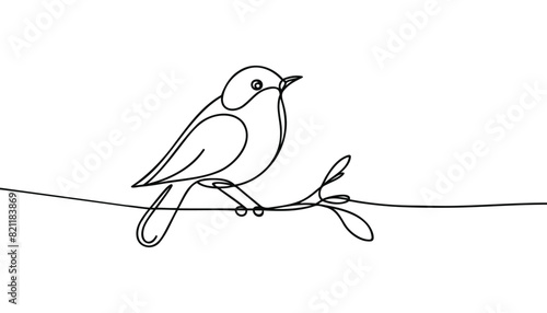 Continuous one line drawing birds. Minimalist bird, outline design.