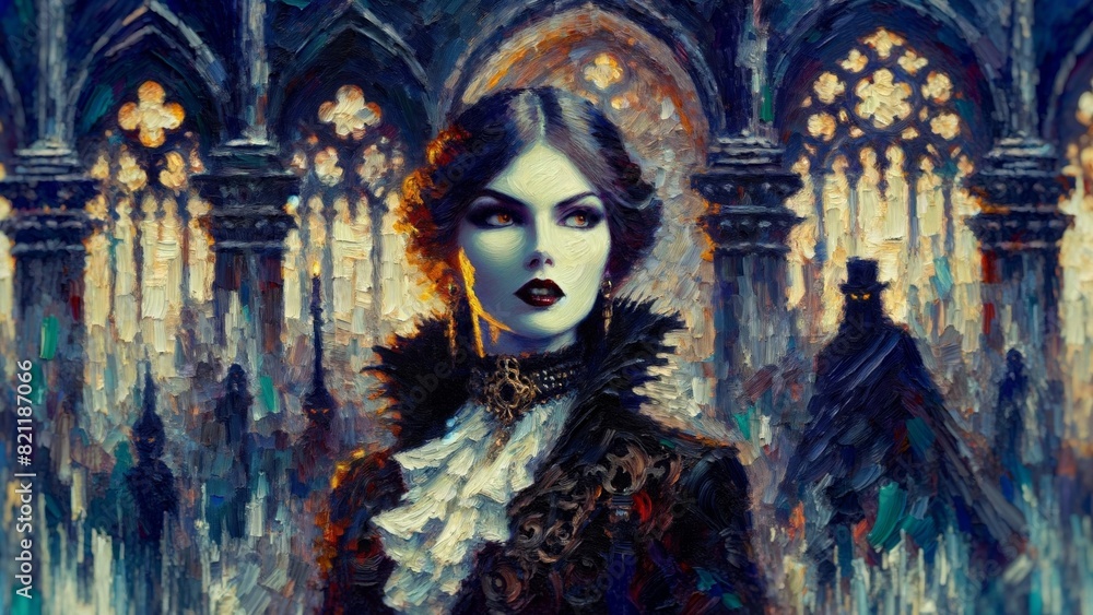Abstract woman portrait in dark gothic style