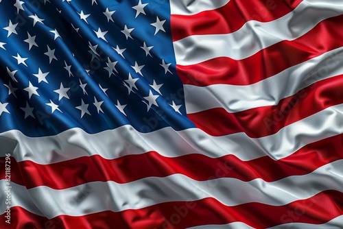 A large American flag with stars and stripes, USA flag. Symbol of the United States of America, US photo