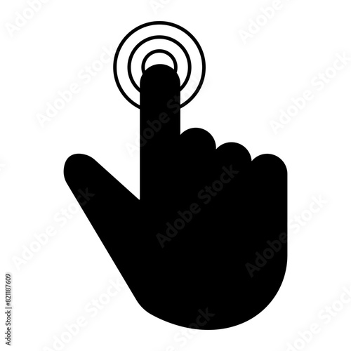 Hand Click Cursor Icon, Simple Icon Vector Design