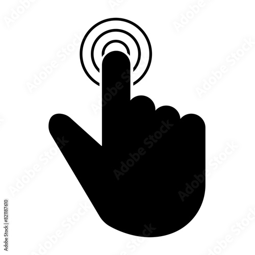 Hand Click Cursor Icon, Simple Icon Vector Design