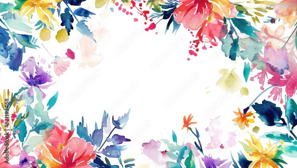 Elegant Watercolor Flowers on White Background