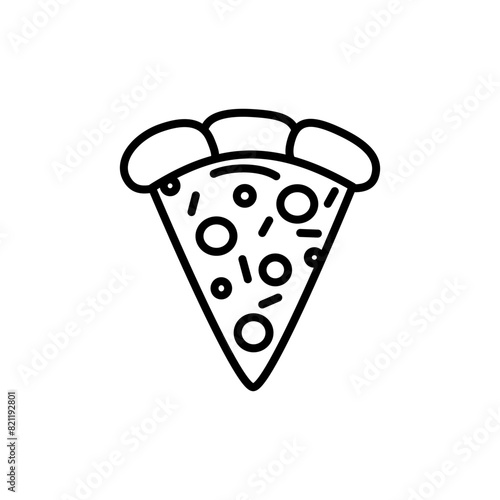 Piece of pizza on white background.