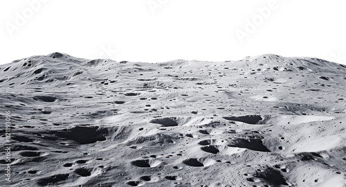 Moon Surface Landscape Isolated on Transparent Background

