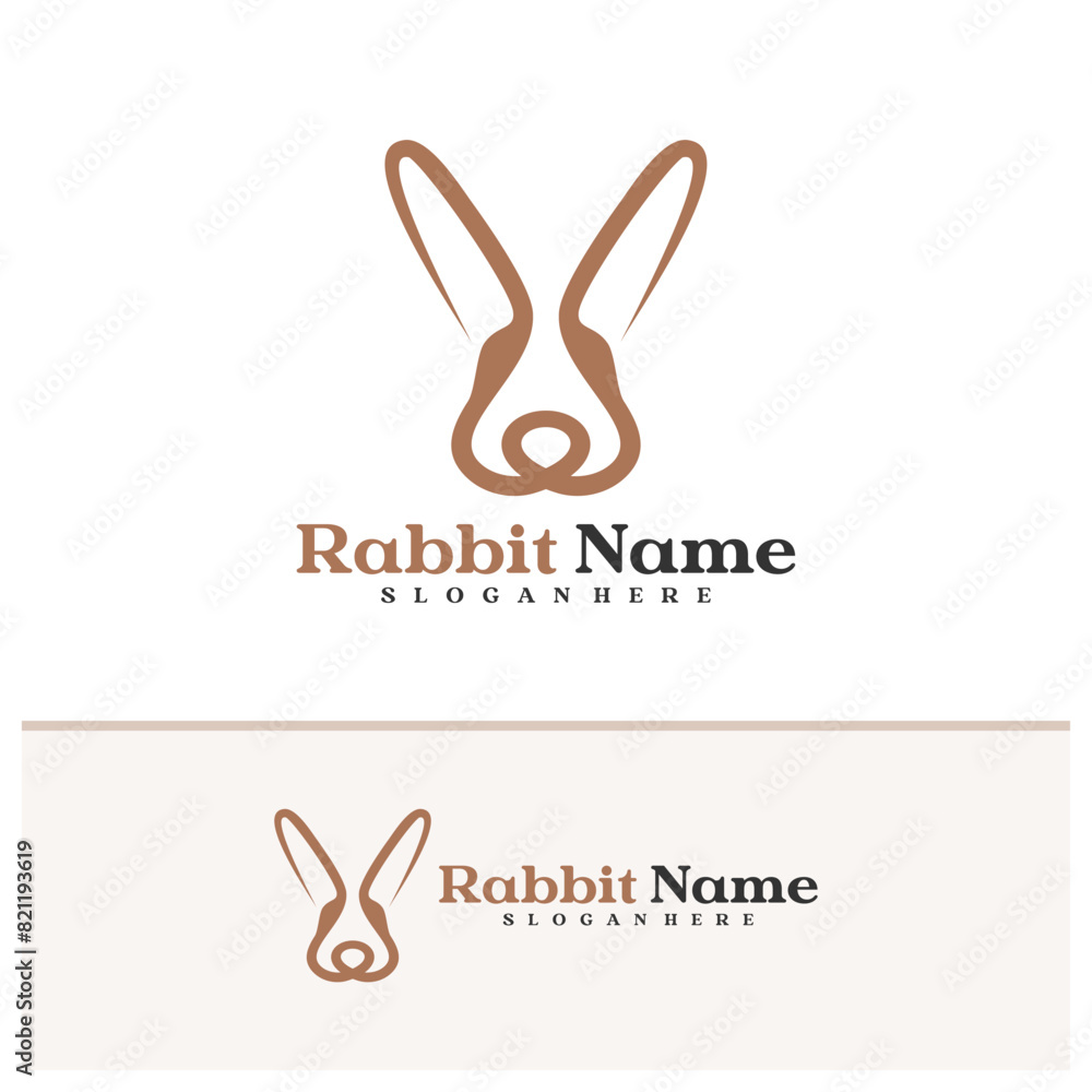 Fototapeta premium Rabbit logo vector template, Creative Rabbit head logo design concepts