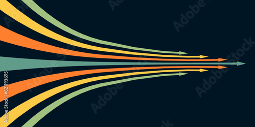Abstract arrow direction illustration flat design copy space business leader speed concept	