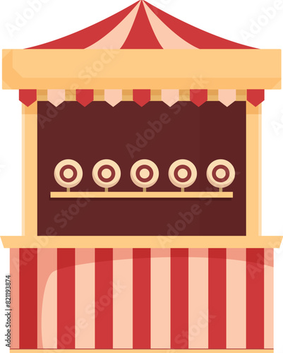 Colorful vector of a traditional carnival booth with prize targets, without people
