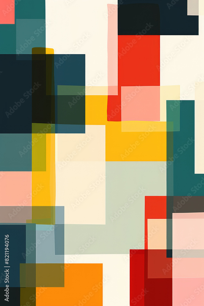 Colorful abstract pattern featuring overlapping rectangles in various pastel shades with smooth textures. A dynamic design perfect for modern and contemporary artistic settings. Colorful abstract pattern featuring overlapping rectangles in various pastel shades with smooth textures. A dynamic design perfect for modern and contemporary artistic settings.