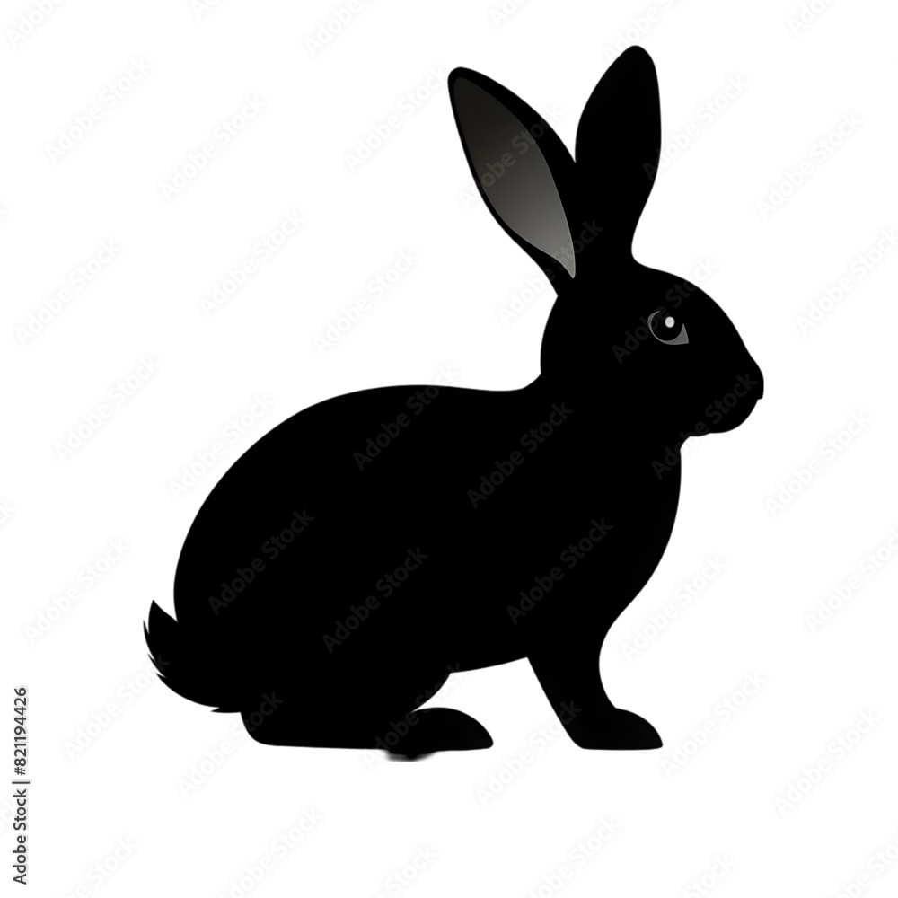 bunny silhouetteon on transparent background bunny silhouetteon on transparent background