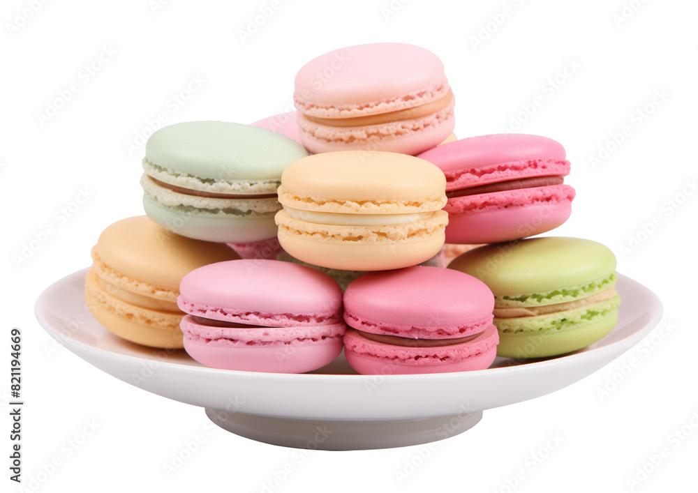 Macaroons on Plate Isolated on Transparent Background
Macaroons on Plate Isolated on Transparent Background