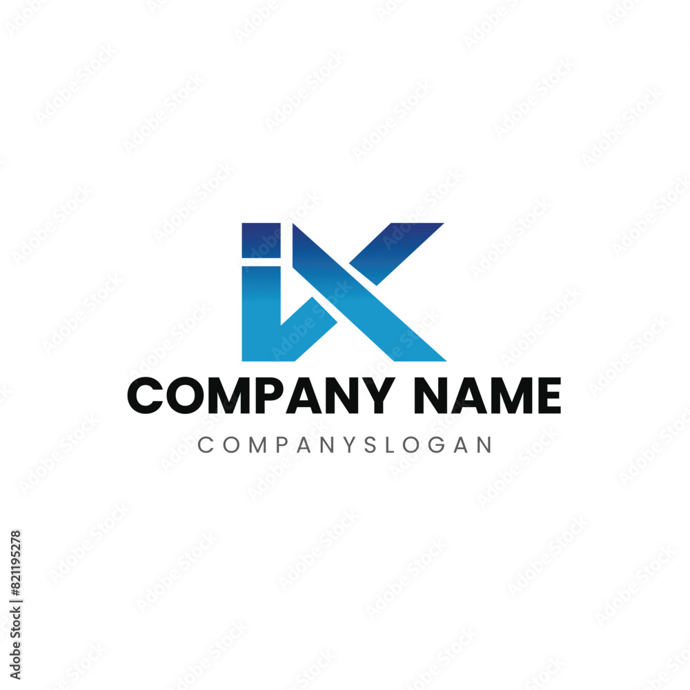 Letter XI initial logo design Letter XI initial logo design