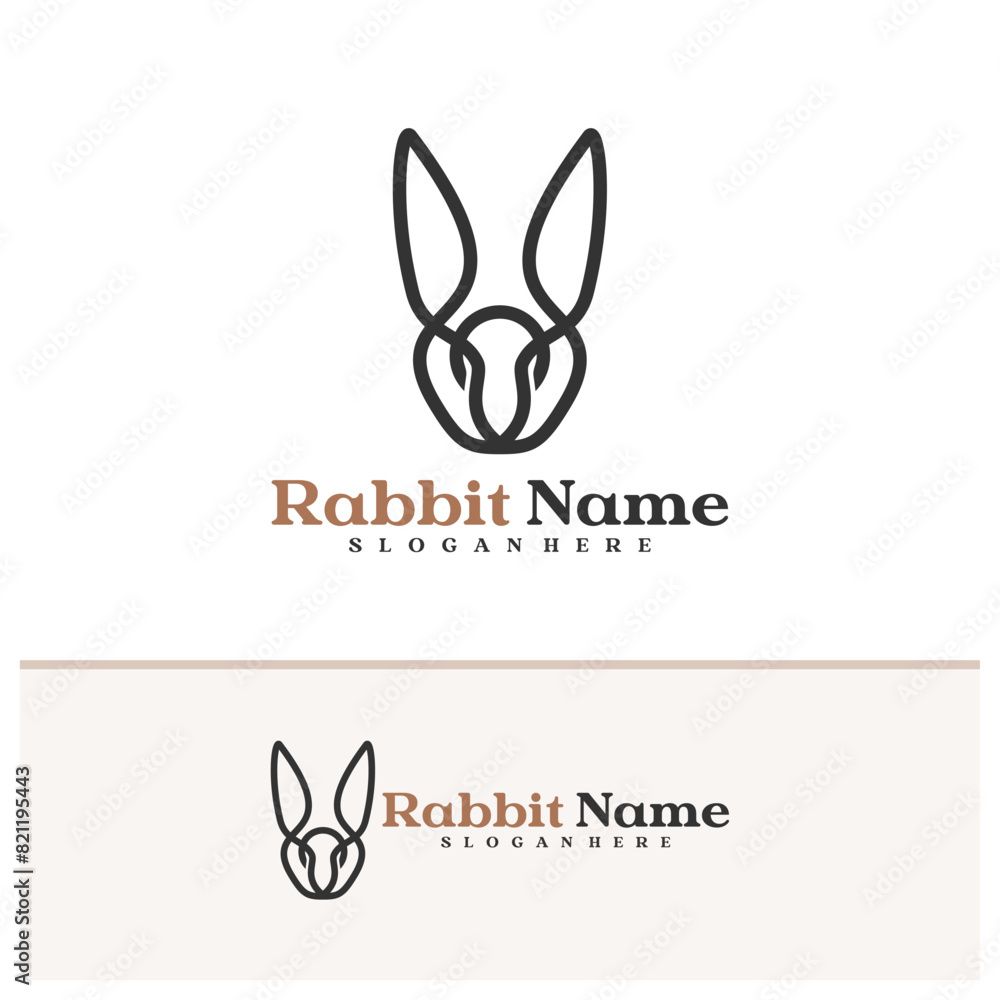Rabbit logo vector template, Creative Rabbit head logo design concepts