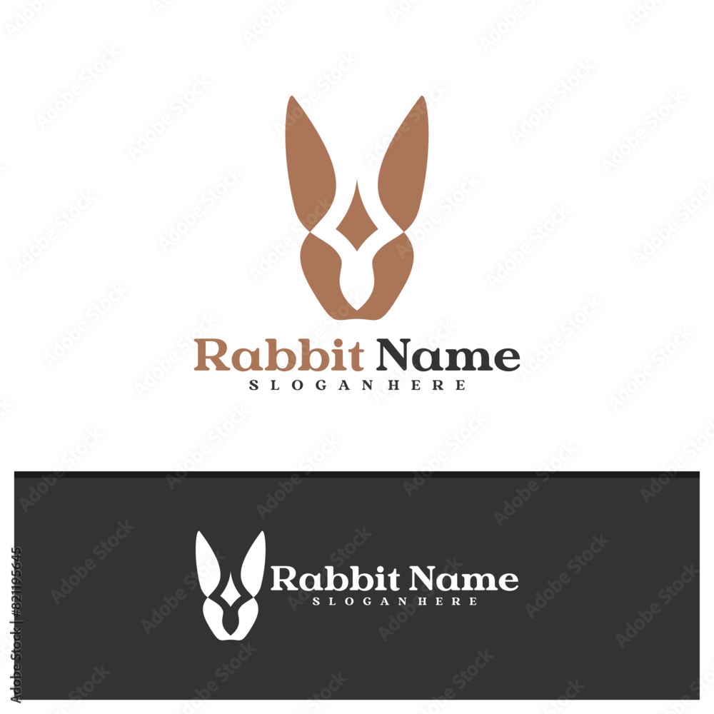 Fototapeta premium Rabbit logo vector template, Creative Rabbit head logo design concepts