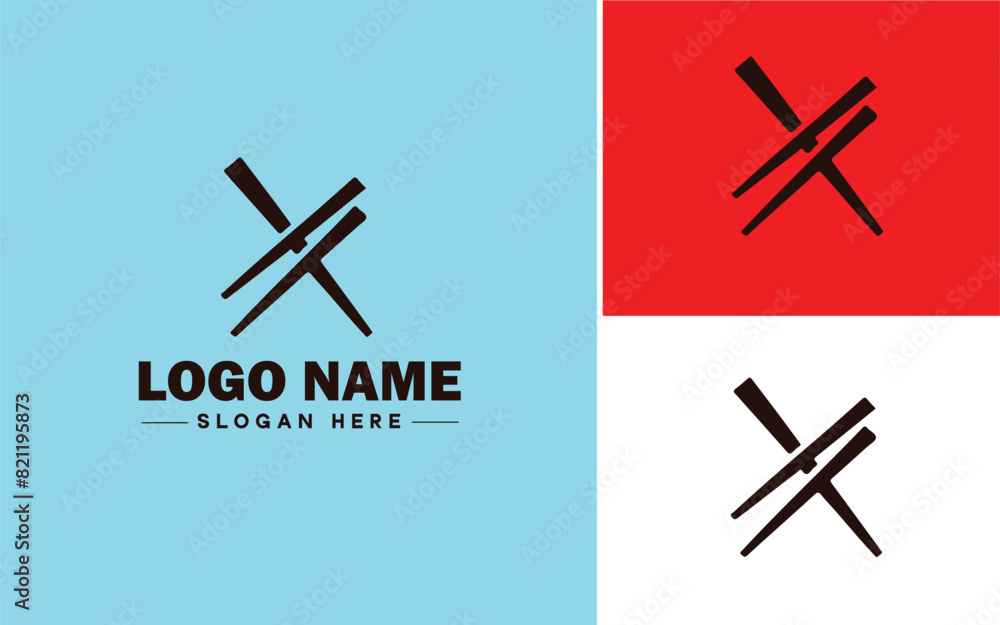 Fototapeta premium sushi icon Sashimi Maki Nigiri flat logo sign symbol editable vector