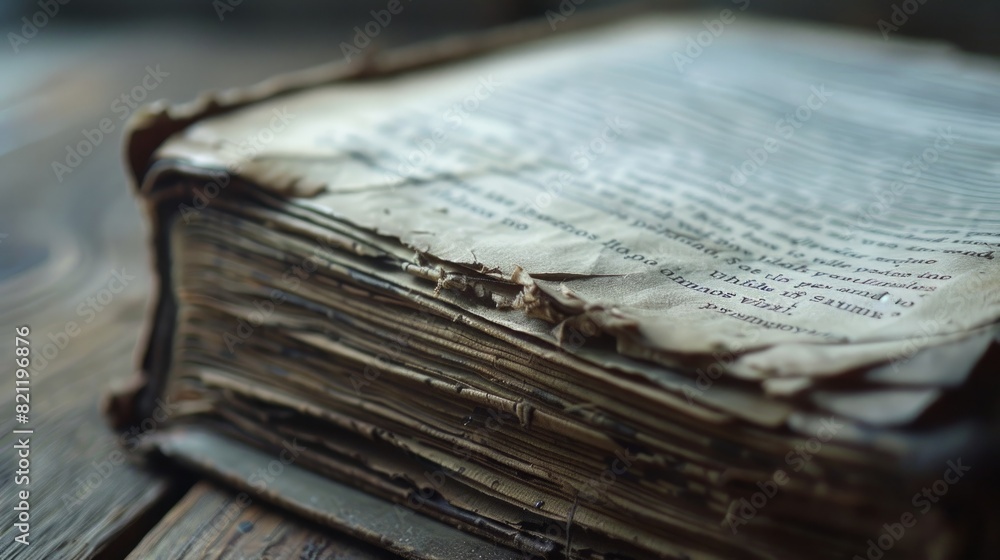 details of the book pages, showing the title and possibly some paragraphs out of focus generative ai details of the book pages, showing the title and possibly some paragraphs out of focus generative ai